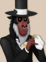 Size: 1080x1470 | Tagged: safe, artist:gennbu, lord tirek, g4, classy, hat, like a sir, male, monocle, monocle and top hat, scorpan's necklace, solo, top hat