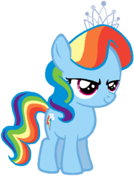 Size: 404x530 | Tagged: safe, diamond tiara, rainbow dash, g4, backwards cutie mark, female, palette swap, simple background, solo, transparent background