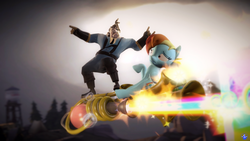 Size: 1024x576 | Tagged: safe, rainbow dash, g4, crossover, pyro (tf2), team fortress 2