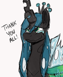 Size: 717x869 | Tagged: safe, artist:dietzombiebait, queen chrysalis, changeling, changeling queen, g4, crying, female, happy, solo, tears of joy