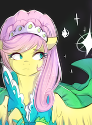 Size: 1280x1744 | Tagged: safe, artist:beaty, fluttershy, g4, alternate hairstyle, clothes, dress, female, modelshy, solo