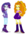 Size: 3000x3562 | Tagged: safe, artist:bubblestormx, adagio dazzle, rarity, equestria girls, g4, adagio dazzle's boots, belt, boots, bracelet, clothes, clothes swap, duo, female, fingerless gloves, gem, gloves, hairband, high heel boots, high res, jewelry, legs, shirt, shoes, shorts, simple background, siren gem, skirt, socks, stockings, thigh highs, transparent background