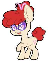 Size: 550x710 | Tagged: safe, artist:soulnik, twist, g4, alternate hairstyle, candy cane, female, glasses, older, open mouth, raised hoof, solo
