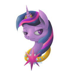 Size: 894x894 | Tagged: safe, artist:glacialfalls, twilight sparkle, alicorn, pony, g4, bust, colored pupils, crown, female, mare, simple background, solo, transparent background, twilight sparkle (alicorn)