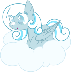 Size: 1600x1617 | Tagged: safe, artist:frozenstar37615, oc, oc only, oc:snowdrop, cloud, cute, simple background, snow, snowbetes, snowflake, solo, transparent background