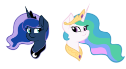 Size: 1024x560 | Tagged: safe, artist:frozenstar37615, princess celestia, princess luna, g4, portrait, sisters