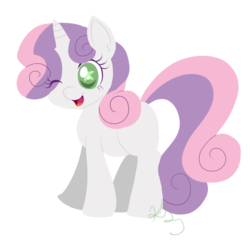 Size: 1000x1000 | Tagged: safe, artist:professorsly, sweetie belle, g4, female, simple background, solo, transparent background, wink