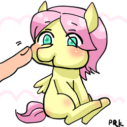 Size: 500x500 | Tagged: safe, artist:prk, fluttershy, human, g4, butterscotch, finger, pixiv, poking, rule 63, solo