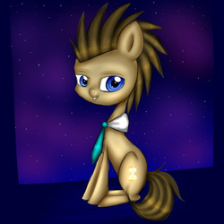 Size: 540x540 | Tagged: safe, artist:pinipy, doctor whooves, time turner, g4, cute, doctor who, male, night, solo, stars, tardis