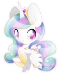 Size: 400x475 | Tagged: safe, artist:pegasisters82, princess celestia, pony, g4, chibi, female, mare, simple background, solo, transparent background
