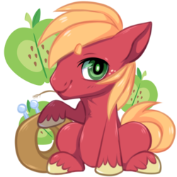 Size: 400x400 | Tagged: dead source, safe, artist:suzuii, big macintosh, earth pony, pony, g4, chibi, cute, macabetes, male, simple background, solo, stallion, transparent background