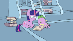 Size: 600x338 | Tagged: safe, artist:nukilik, edit, spike, twilight sparkle, dragon, pony, unicorn, g4, animated, annoyed, baby, baby dragon, baby spike, behaving like a cat, book, curled up, cute, definition of insanity, eyes closed, female, filly, filly twilight sparkle, floppy ears, frame by frame, frown, grumpy, hnnng, levitation, library, lidded eyes, looking up, loop, magic, male, nukilik is trying to murder us, prone, reading, sitting, sleeping, smiling, spikabetes, telekinesis, twiabetes, unamused, unicorn twilight, weapons-grade cute, wide eyes, younger