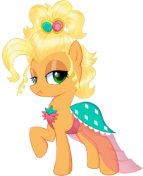 Size: 1714x2113 | Tagged: safe, artist:kas92, applejack, earth pony, pony, g4, :t, applejack also dresses in style, applejack is best facemaker, applejewel, fancyjack, female, no tail, raised hoof, scrunchy face, solo