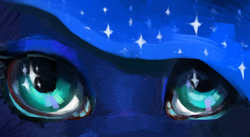 Size: 912x500 | Tagged: safe, artist:swallowchaser, princess luna, g4, close-up, eyes, female, persona eyes, solo