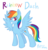 Size: 1500x1560 | Tagged: safe, artist:potzm, rainbow dash, pegasus, pony, g4, female, grin, looking at you, mare, name, simple background, smiling, smiling at you, solo, spread wings, tail, transparent background, wings