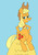 Size: 1329x1905 | Tagged: safe, artist:hunterxcolleen, applejack, earth pony, pony, g4, bipedal, haystack, sitting, smiling