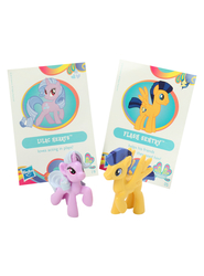 Size: 1360x1836 | Tagged: safe, flash sentry, pegasus, pony, unicorn, g4, official, blind bag, cutie mark, female, lilac hearts, male, mare, stallion, toy