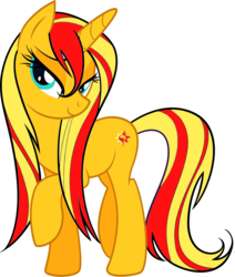 Size: 2680x3166 | Tagged: safe, artist:realrainbowdashmft, sunset shimmer, pony, unicorn, g4, bedroom eyes, high res, wet mane