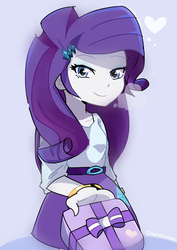Size: 2480x3507 | Tagged: safe, artist:ayachiichan, rarity, equestria girls, g4, female, high res, present, solo, white day