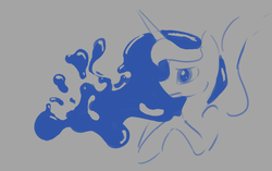 Size: 1280x806 | Tagged: safe, artist:darkflame75, princess luna, lunadoodle, g4, female, monochrome, solo