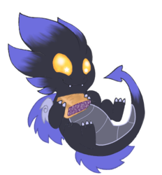 Size: 446x480 | Tagged: safe, artist:divergentassailant, oc, oc only, oc:deft serenity, dragon, dragonified, fig newton, pie, simple background, solo, species swap, transparent background