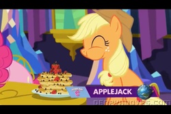 Size: 960x640 | Tagged: safe, screencap, applejack, pinkie pie, castle sweet castle, g4, my little pony: friendship is magic, pancakes, strawberry