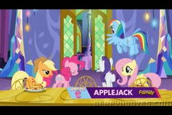 Size: 960x640 | Tagged: safe, screencap, applejack, fluttershy, pinkie pie, rainbow dash, rarity, twilight sparkle, alicorn, pony, castle sweet castle, g4, female, mane six, mare, twilight sparkle (alicorn)