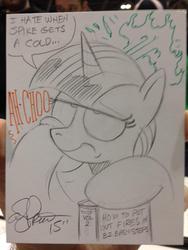 Size: 768x1024 | Tagged: safe, artist:andy price, twilight sparkle, alicorn, pony, g4, book, female, fire, fire breath, implied spike, mare, sneezing, traditional art, twilight sparkle (alicorn)