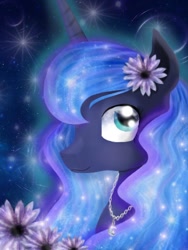 Size: 774x1032 | Tagged: safe, artist:chanceyb, princess luna, alicorn, pony, g4, female, night, solo