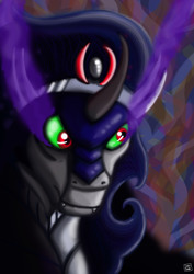 Size: 3508x4961 | Tagged: safe, artist:dinodraketakethecake, king sombra, pony, unicorn, g4, bust, male, solo