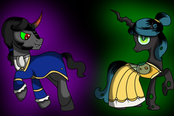 Size: 1500x1000 | Tagged: safe, artist:terezas474747, king sombra, queen chrysalis, g4