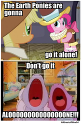 Size: 600x912 | Tagged: dead source, safe, edit, edited screencap, screencap, applejack, chancellor puddinghead, lickety-split, pinkie pie, smart cookie, spike (g1), pony, g1, g4, hearth's warming eve (episode), my little pony: the movie (g1), deviantart watermark, i'll go it alone, obtrusive watermark, watermark