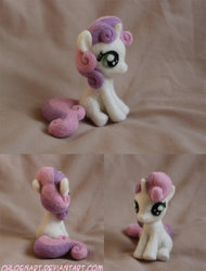 Size: 850x1120 | Tagged: safe, artist:chloenart, sweetie belle, g4, craft, felt, needle felted, sitting