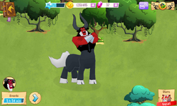 Size: 800x480 | Tagged: safe, gameloft, screencap, lord tirek, g4, everfree forest, laughing, screenshots