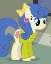 Size: 171x214 | Tagged: safe, screencap, blueberry curls, earth pony, pony, g4, power ponies (episode), background pony, female, solo