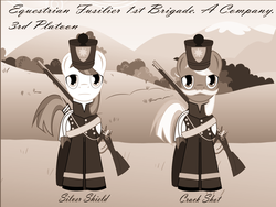 Size: 1600x1200 | Tagged: safe, artist:longct18, oc, oc only, musket, sepia, war