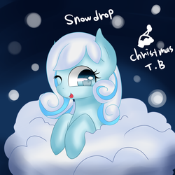Size: 3000x3000 | Tagged: safe, artist:korchristmas, oc, oc only, oc:snowdrop, pony, cloud, high res, wink
