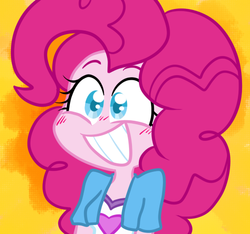 Size: 500x467 | Tagged: safe, artist:alittleofsomething, pinkie pie, equestria girls, g4, blushing, cute, diapinkes, female, solo