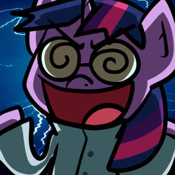 Size: 400x400 | Tagged: safe, artist:alittleofsomething, twilight sparkle, g4, clothes, female, glasses, hilarious in hindsight, lab coat, solo