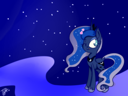 Size: 1296x968 | Tagged: safe, artist:waraiigoe, princess luna, g4, female, heart, solo, tongue out, wink