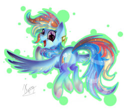 Size: 970x850 | Tagged: safe, artist:hilloty, rainbow dash, pegasus, pony, g4, butt, clothes, ear piercing, female, flying, looking at you, looking back, mare, multicolored hair, open mouth, piercing, plot, rainbow socks, rear view, simple background, smiling, socks, solo, striped socks, transparent background