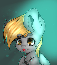 Size: 800x900 | Tagged: safe, artist:scyrina, derpy hooves, pegasus, pony, g4, chest fluff, ear fluff, female, mare, solo, tongue out