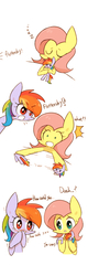 Size: 800x2500 | Tagged: safe, artist:joycall6, fluttershy, rainbow dash, g4, blushing, comic, crying, dialogue, female, implied flutterdash, plushie, sleeping, zzz