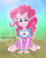 Size: 1600x2037 | Tagged: safe, artist:sumin6301, pinkie pie, equestria girls, g4, female, missing shoes, solo