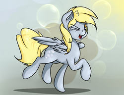 Size: 1299x1000 | Tagged: safe, artist:scootiebloom, derpy hooves, pegasus, pony, g4, female, mare, solo, wink