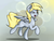 Size: 1299x1000 | Tagged: safe, artist:scootiebloom, derpy hooves, pegasus, pony, g4, female, mare, solo, wink