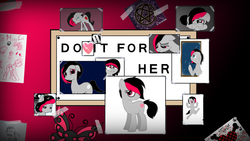 Size: 1920x1080 | Tagged: safe, oc, oc only, oc:miss eri, /mlp/, black and red mane, do it for her, emo, male, meme, the simpsons, two toned mane, waifu, wallpaper