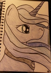 Size: 449x637 | Tagged: safe, artist:sathea-chan, princess luna, g4, female, solo, traditional art