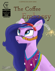 Size: 5100x6600 | Tagged: safe, artist:woodcase, amira, saddle arabian, g4, absurd resolution, barista amira, comic, comic cover, headband, sparkler (firework)