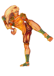 Size: 900x1255 | Tagged: safe, artist:lizbones, part of a set, applejack, human, g4, clothes, commission, dungeons and dragons, female, freckles, high kick, humanized, kick, looking at you, monk, simple background, solo, transparent background